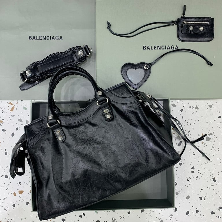 Balenciaga Neo Cagole Large Bag Black with Crystals - 8