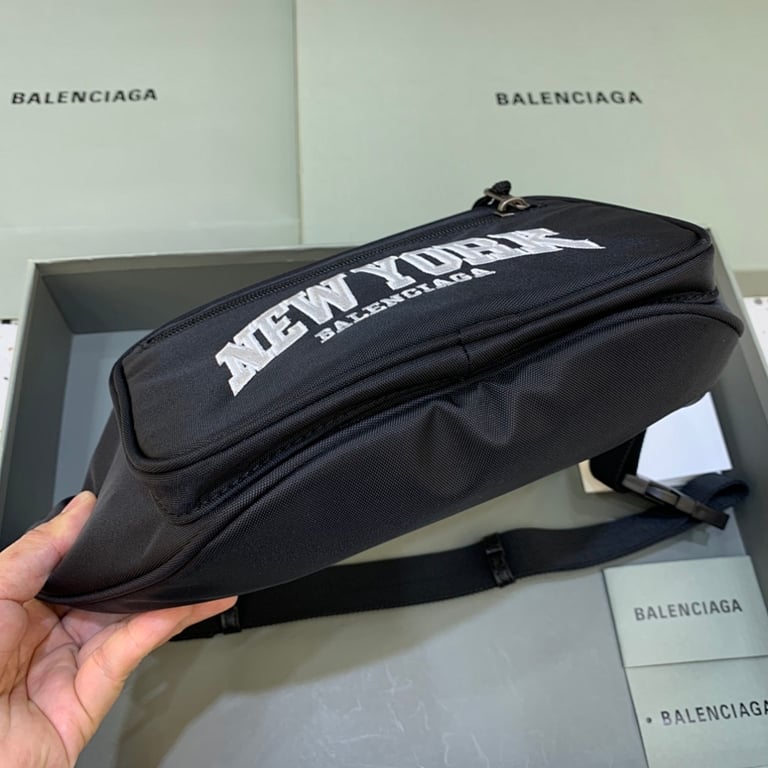 Balenciaga New York Canvas Belt Bag Black - 6