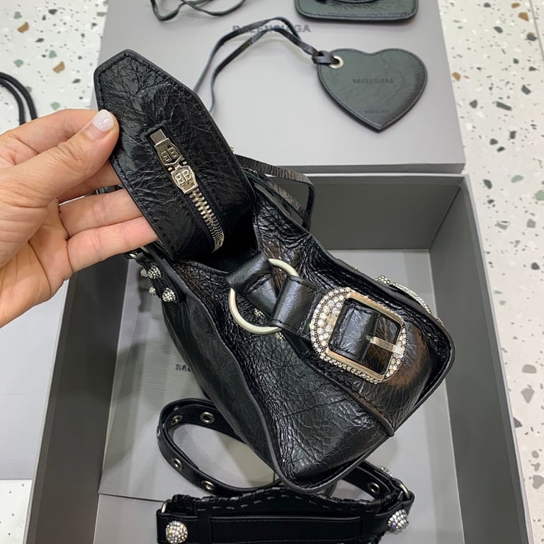 Balenciaga Neo Cagole XS Rhinestone Black - 7