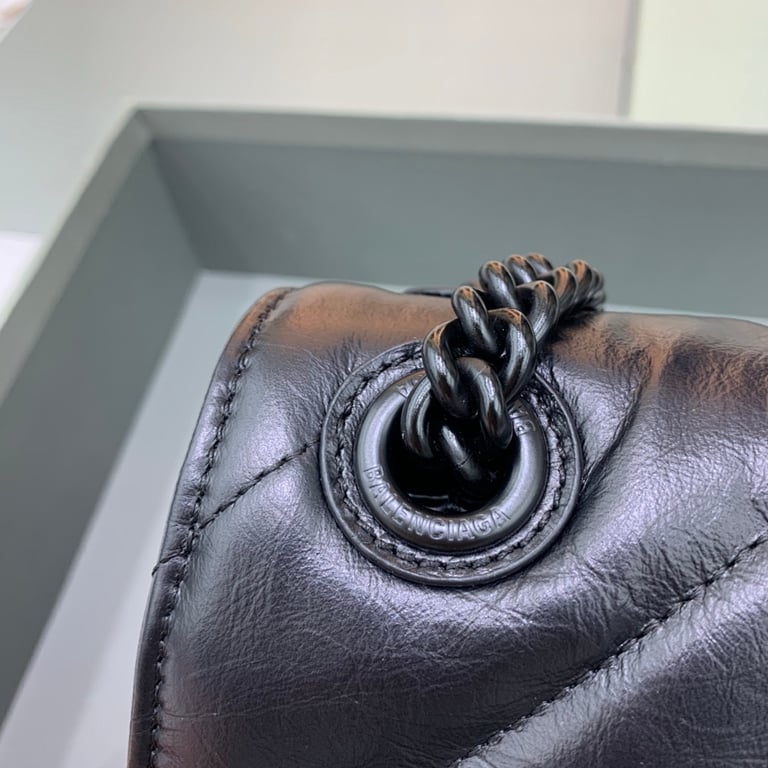Balenciaga Crush Small Quilted Chain Bag Black - 4