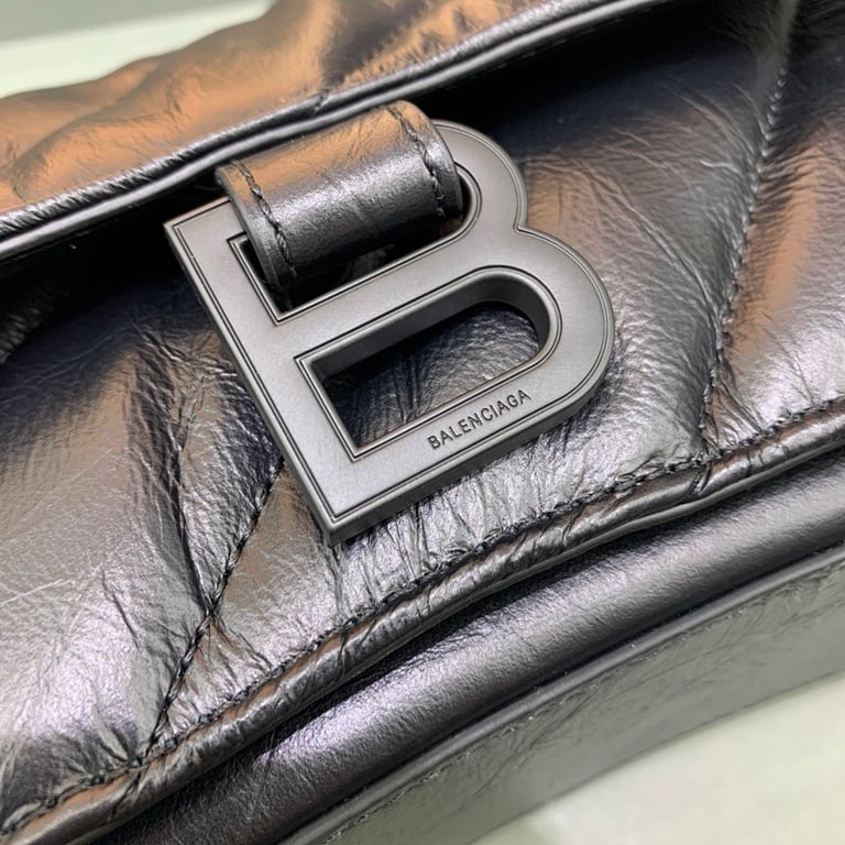 Balenciaga Crush Small Quilted Chain Bag Black - 5