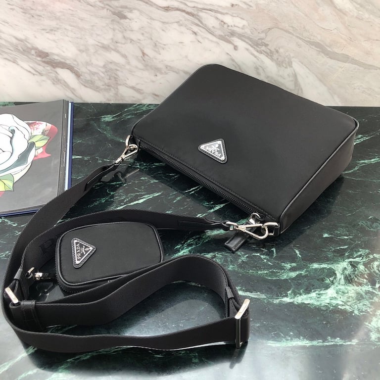 Prada 2VH113 Nylon Messenger Bag Black - 7