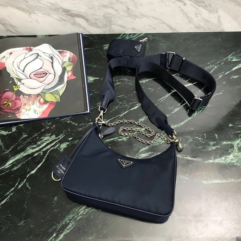 Prada Re-Edition 2005 Nylon Bag 1BH204 Navy - 7
