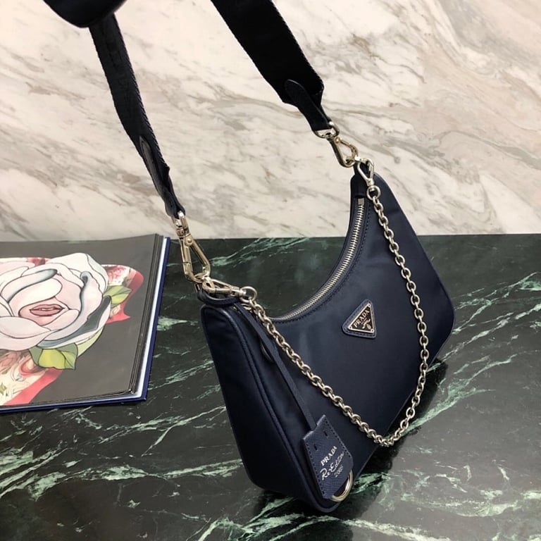 Prada Re-Edition 2005 Nylon Bag 1BH204 Navy - 8
