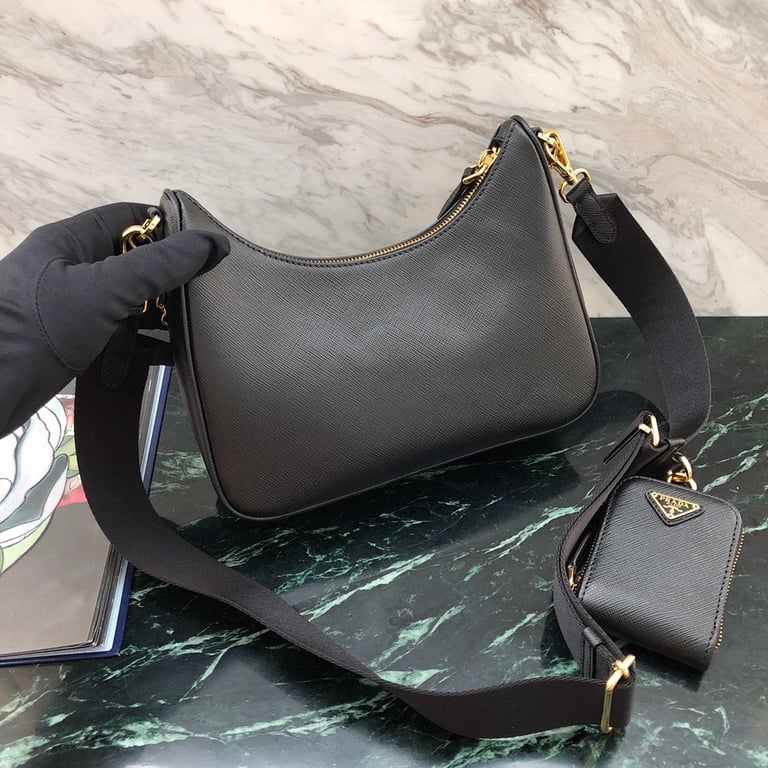 Prada Re-Edition 2005 Saffiano Leather Bag Black 1BH204 - 5