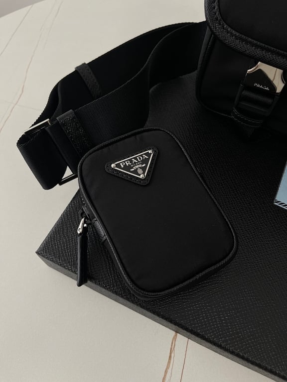 Prada 1BD334 Re-Nylon Messenger Bag Black - 2