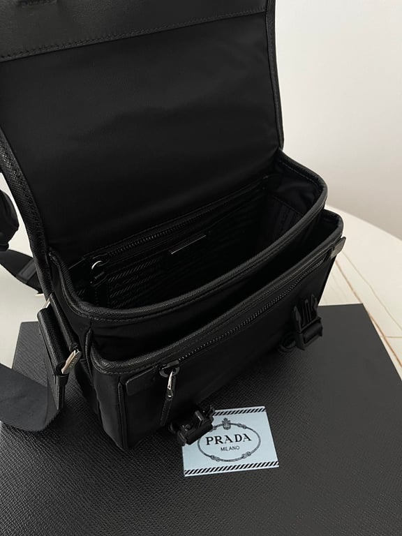 Prada 1BD334 Re-Nylon Messenger Bag Black - 4