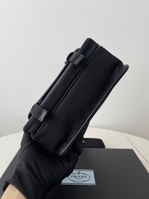 Prada 1BD334 Re-Nylon Messenger Bag Black - 6