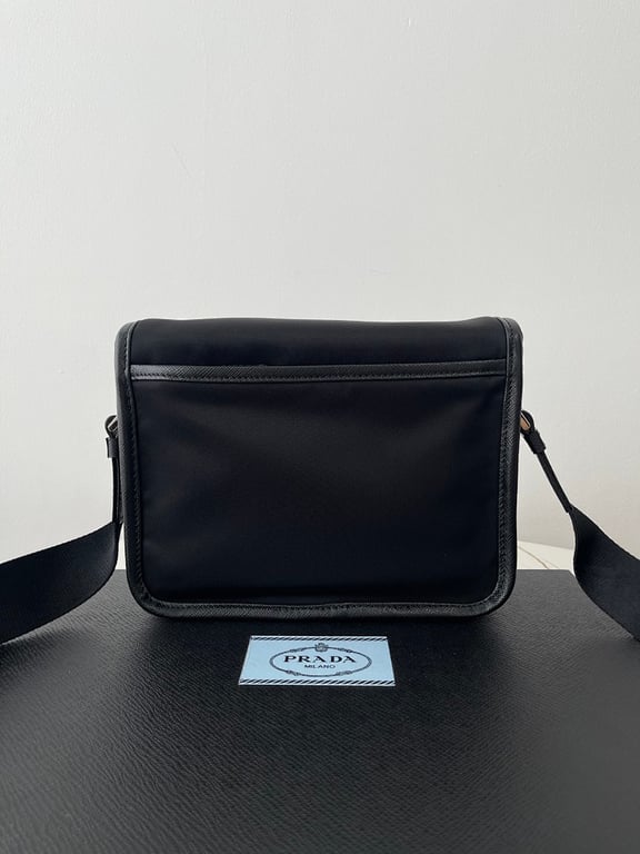 Prada 1BD334 Re-Nylon Messenger Bag Black - 8