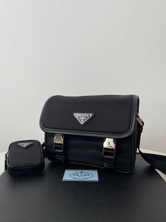 Prada 1BD334 Re-Nylon Messenger Bag Black - 9