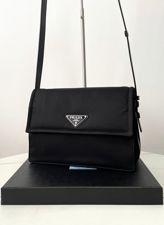 Prada Re-Nylon Padded Messenger Bag 1BD255 Black - 9