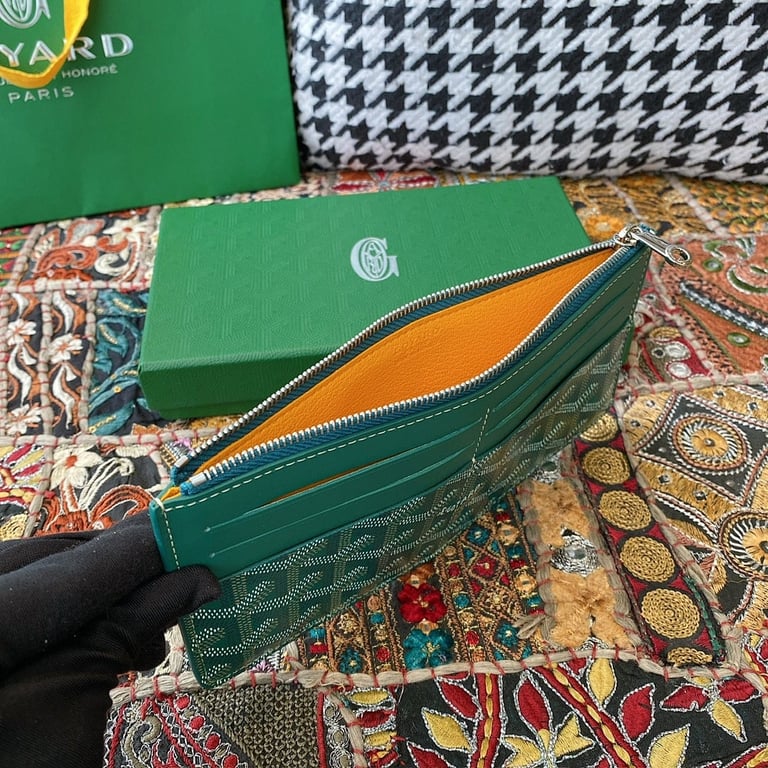 Goyard 8504 Long Zipper Card Wallet Green - 3