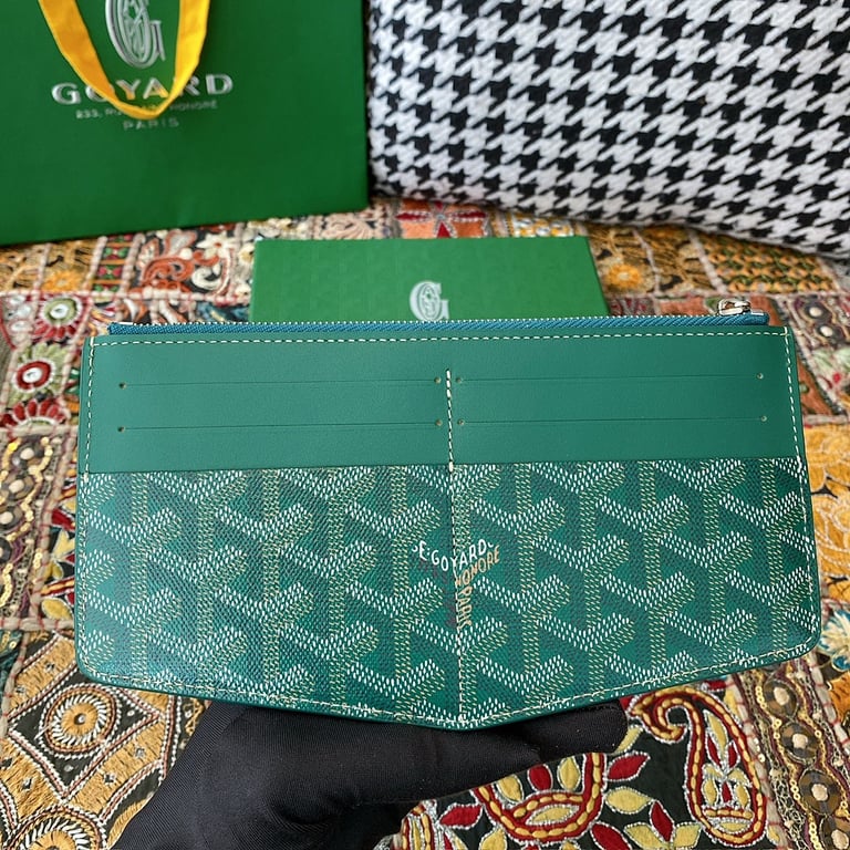 Goyard 8504 Long Zipper Card Wallet Green - 9