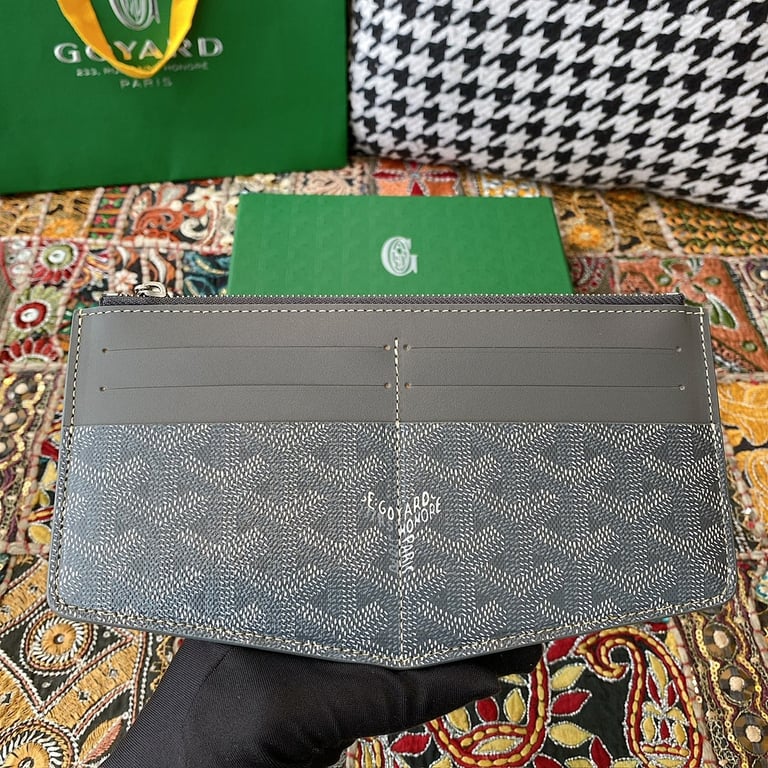 Goyard 8504 Zipper Card Wallet Grey - 9
