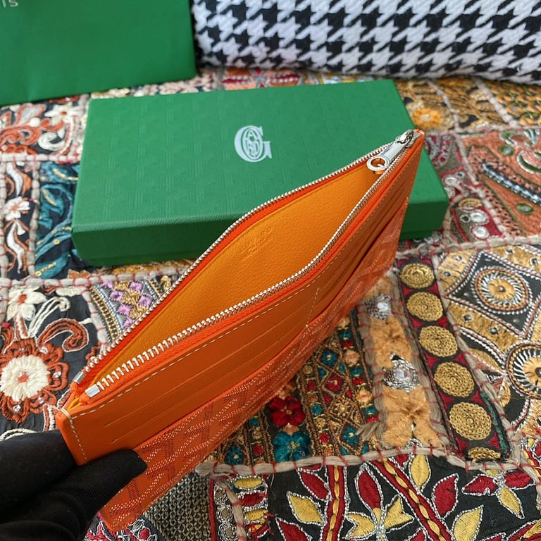 Goyard 8504 Long Card Holder Wallet Orange - 3