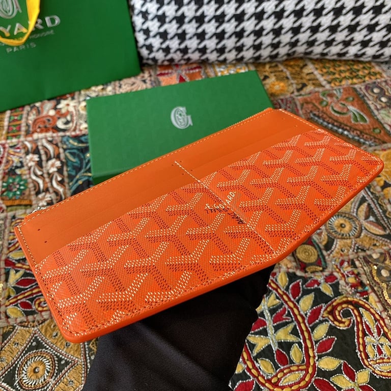 Goyard 8504 Long Card Holder Wallet Orange - 8