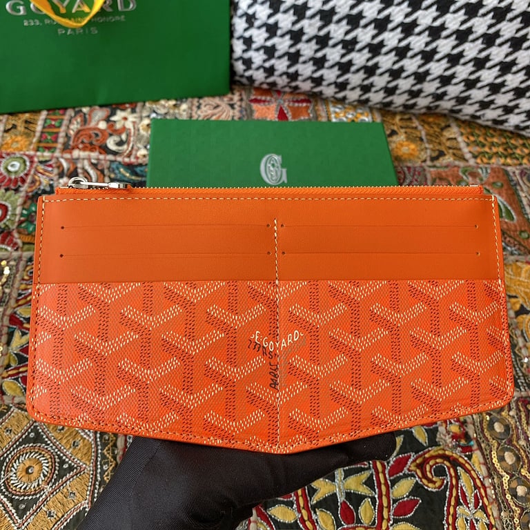 Goyard 8504 Long Card Holder Wallet Orange - 9