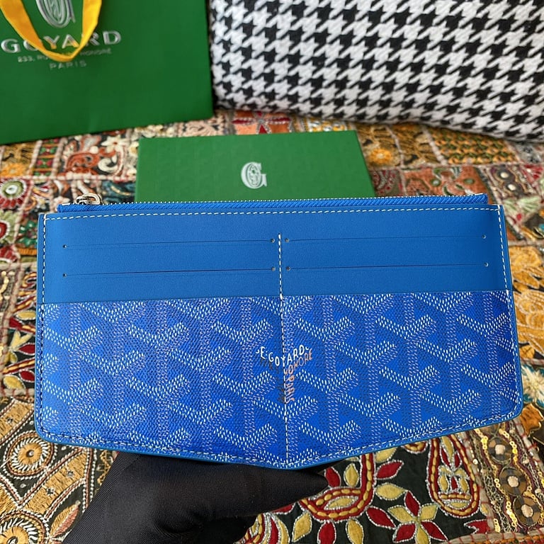 Goyard 8504 Zipped Card Holder Blue - 9