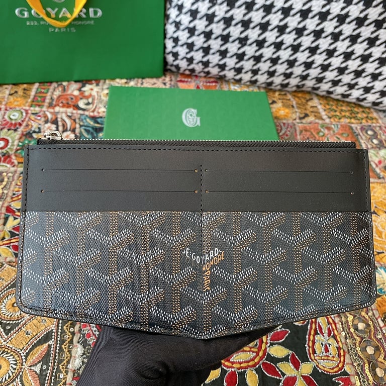 Goyard 8504 Goyardine Long Zipper Wallet Black - 9