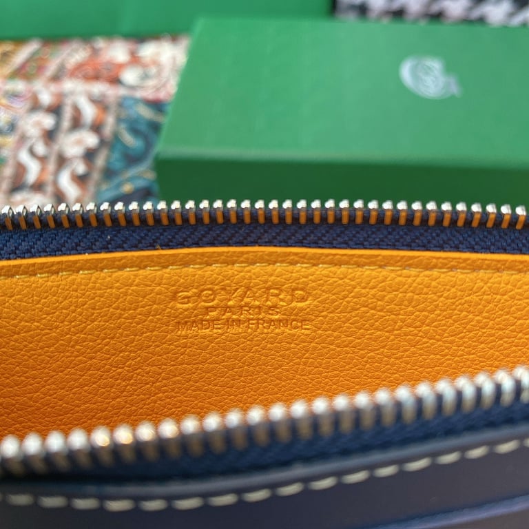 Goyard 8504 Zip Card Holder Navy Blue - 2