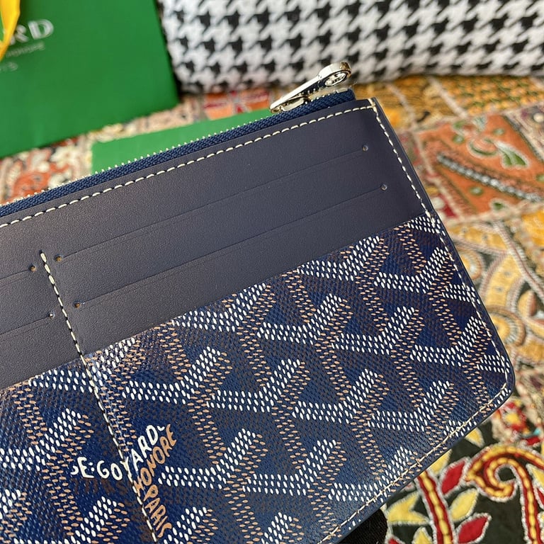 Goyard 8504 Zip Card Holder Navy Blue - 4