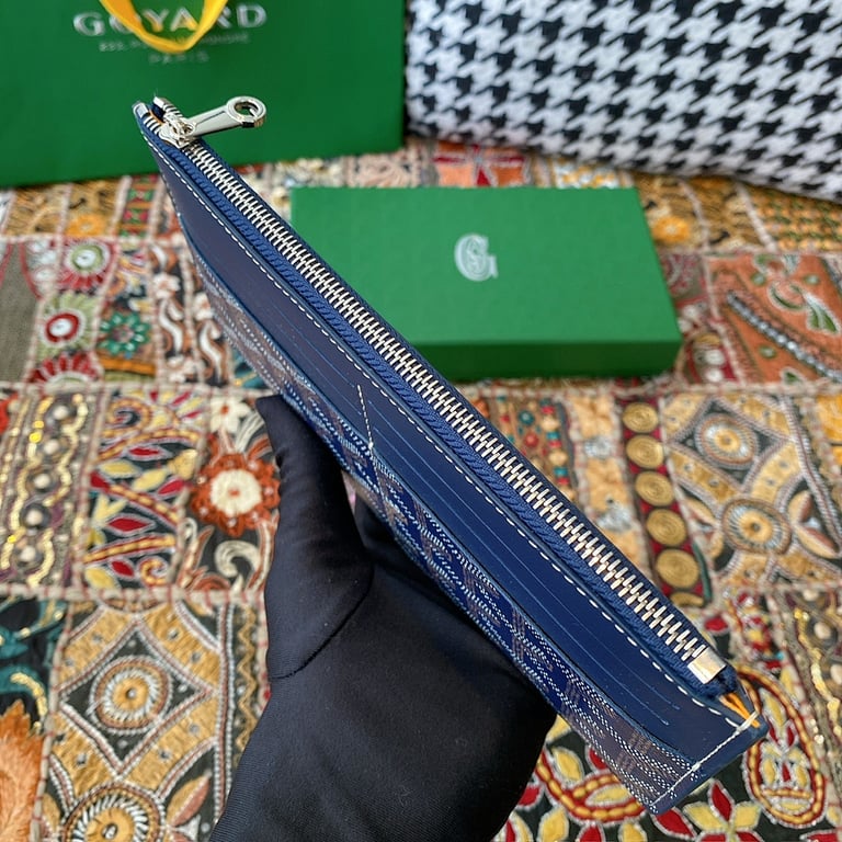 Goyard 8504 Zip Card Holder Navy Blue - 6