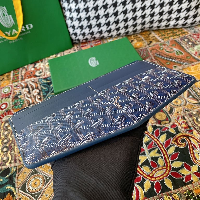 Goyard 8504 Zip Card Holder Navy Blue - 7