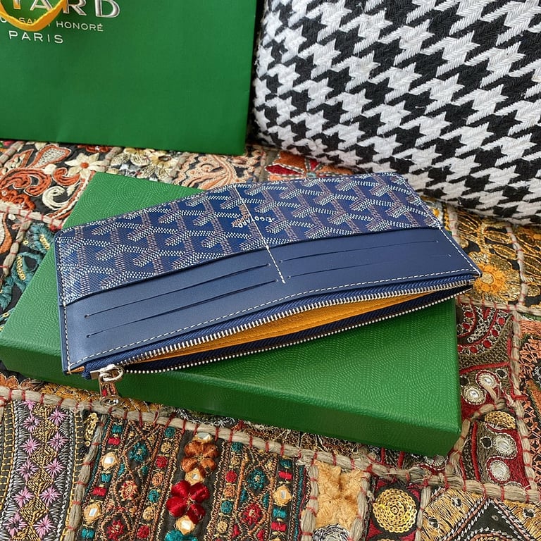 Goyard 8504 Zip Card Holder Navy Blue - 8