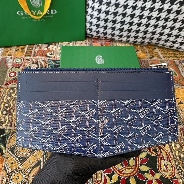 Goyard 8504 Zip Card Holder Navy Blue - 9