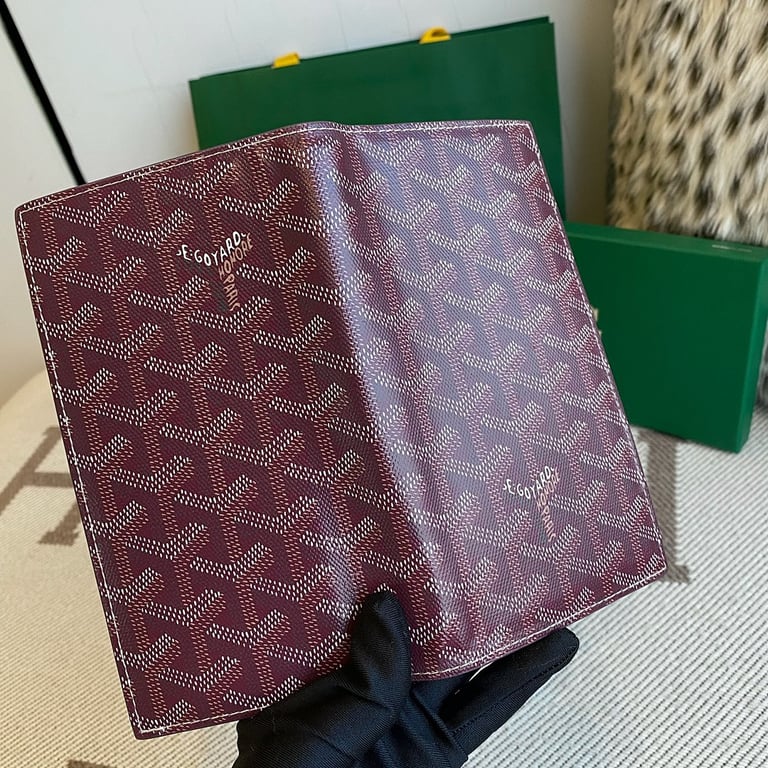 Goyard Goyardine Canvas Passport Cover Burgundy - 8