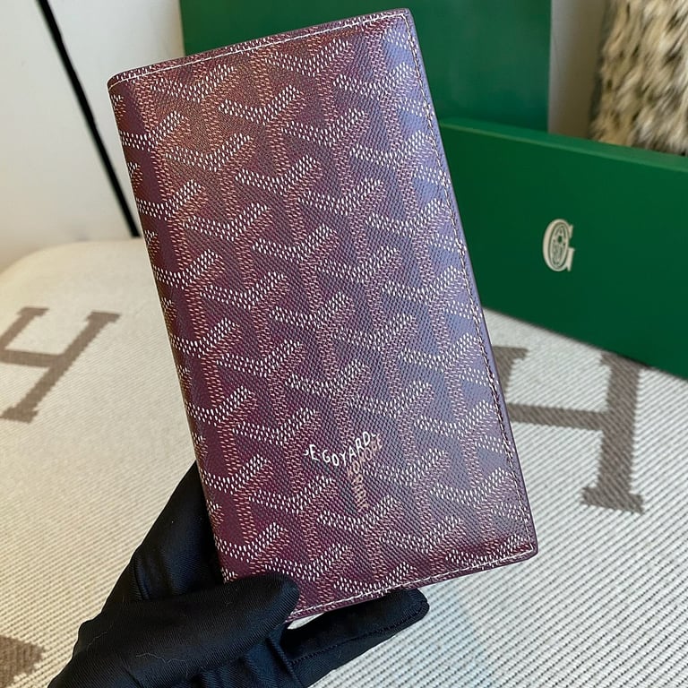 Goyard Goyardine Canvas Passport Cover Burgundy - 9