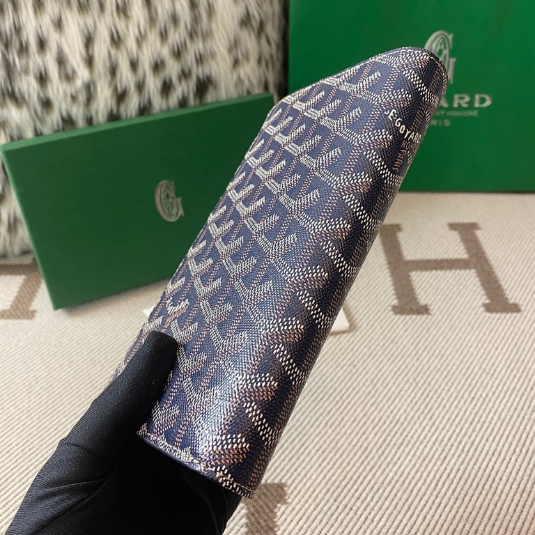 Goyard 8508 Long Bi-Fold Wallet Navy Blue - 7