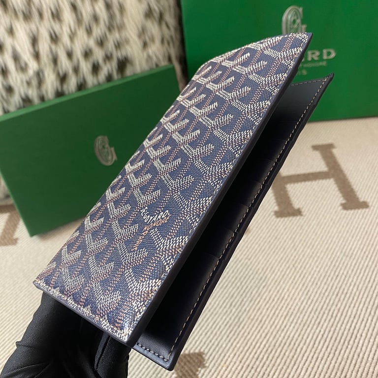 Goyard 8508 Long Bi-Fold Wallet Navy Blue - 8
