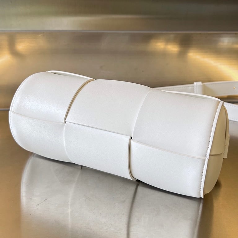 Bottega Veneta Intrecciato Cylinder Bag White - 7