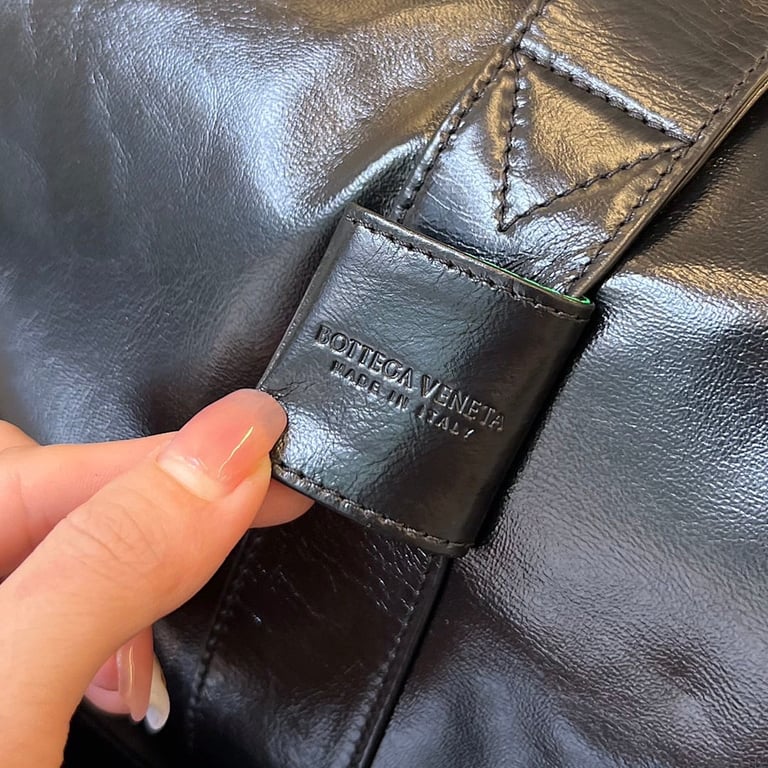 Bottega Veneta 731192 Oil Wax Leather Duffle Bag Black - 6