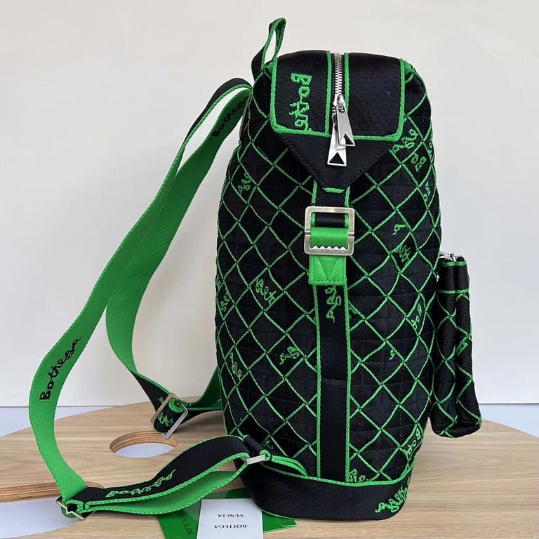 Bottega Veneta Webbing Backpack 658972 Black Green - 3