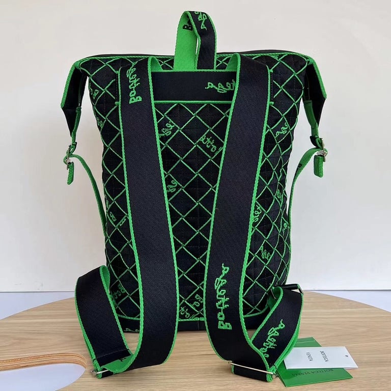 Bottega Veneta Webbing Backpack 658972 Black Green - 6