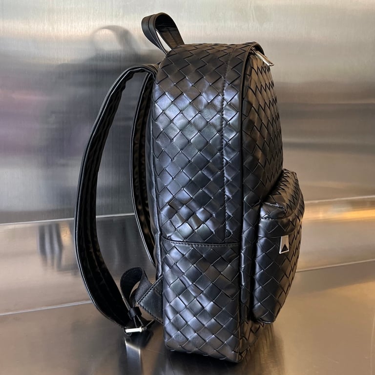 Bottega Veneta Intrecciato Leather Backpack Black 730728 - 4
