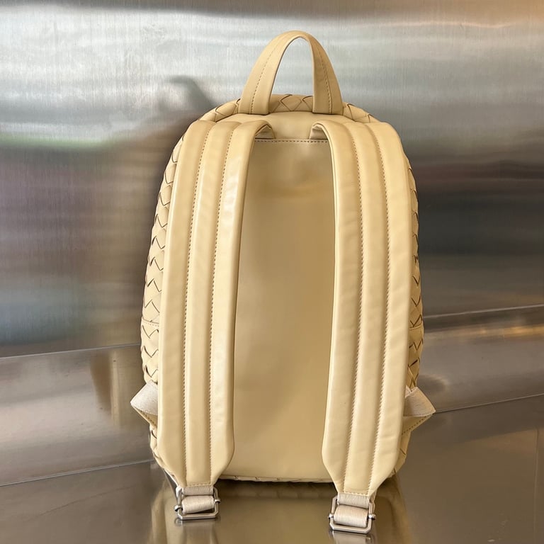 Bottega Veneta Intrecciato Leather Backpack Beige - 4