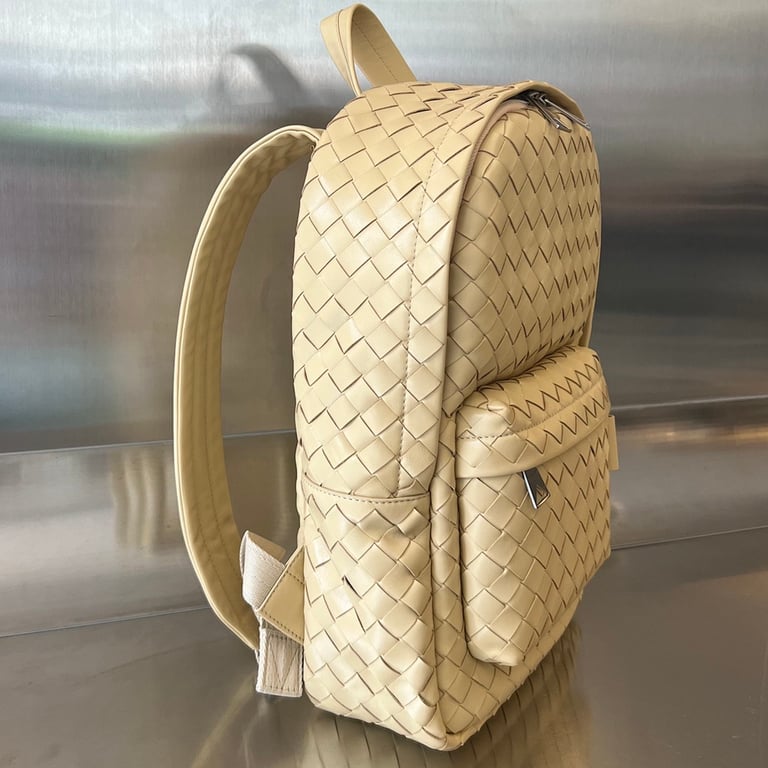 Bottega Veneta Intrecciato Leather Backpack Beige - 5