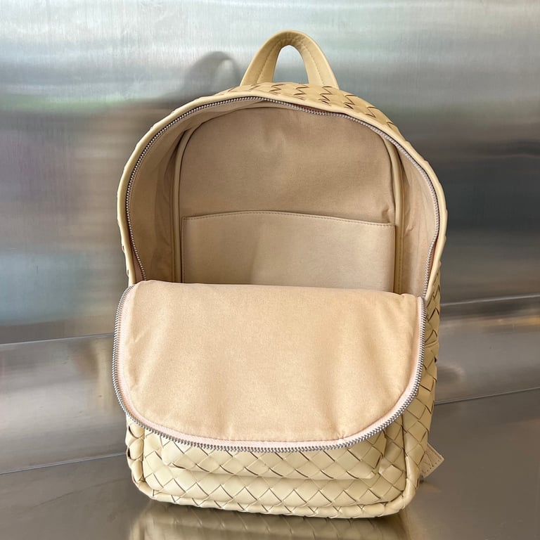Bottega Veneta Intrecciato Leather Backpack Beige - 7