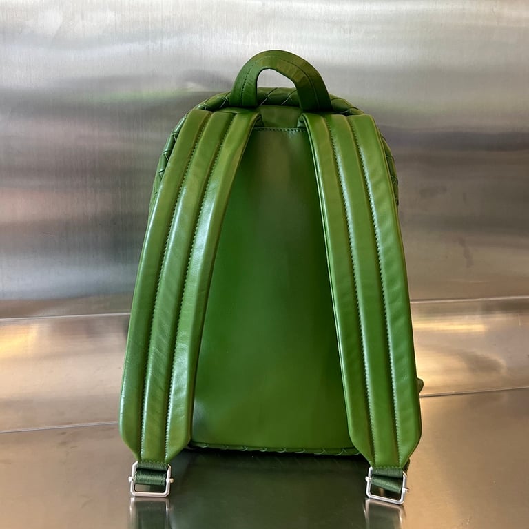 Bottega Veneta Intrecciato Leather Backpack Green - 8