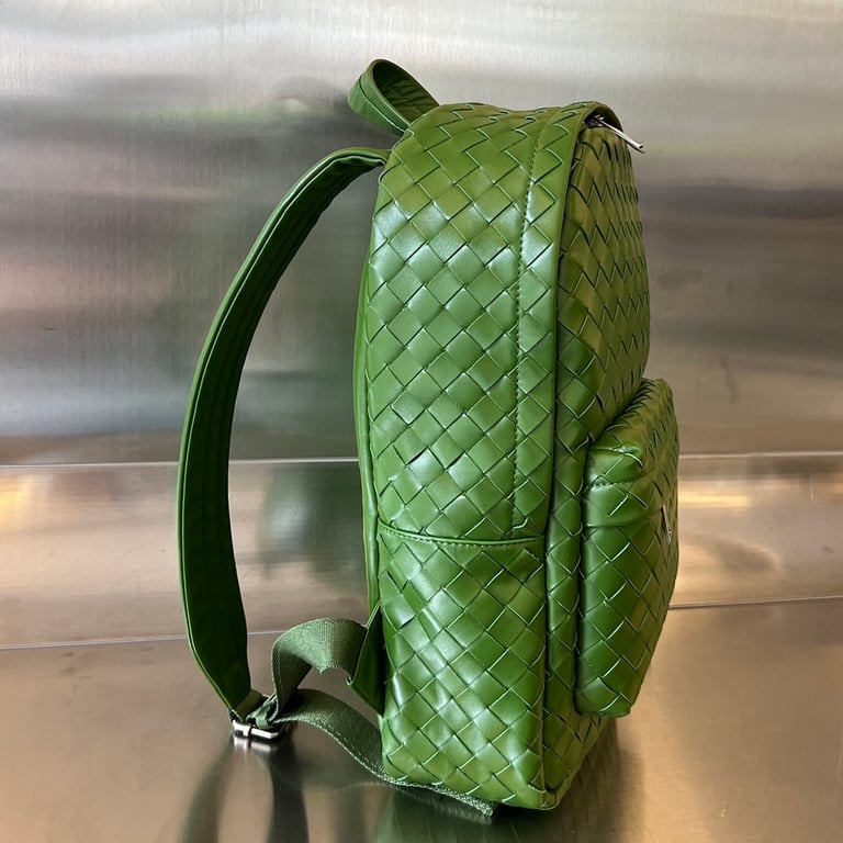 Bottega Veneta Intrecciato Leather Backpack Green - 9