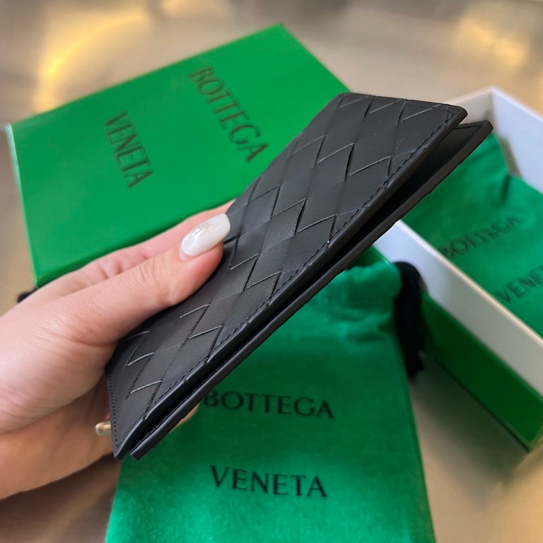Bottega Veneta Intrecciato Passport Holder Black 607482 - 9
