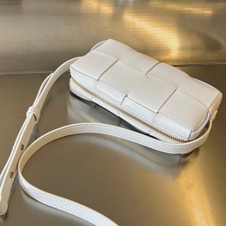 Bottega Veneta Cassette Phone Bag White 755031 - 6