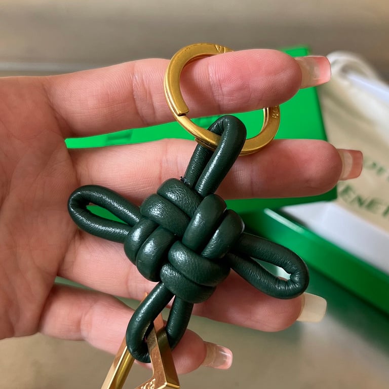 Bottega Veneta Knot Key Ring 619100 Dark Green - 2
