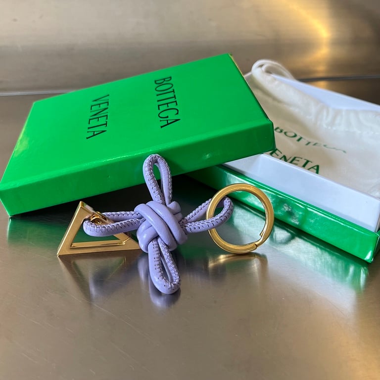 Bottega Veneta Knot Leather Keychain 619100 Purple - 5