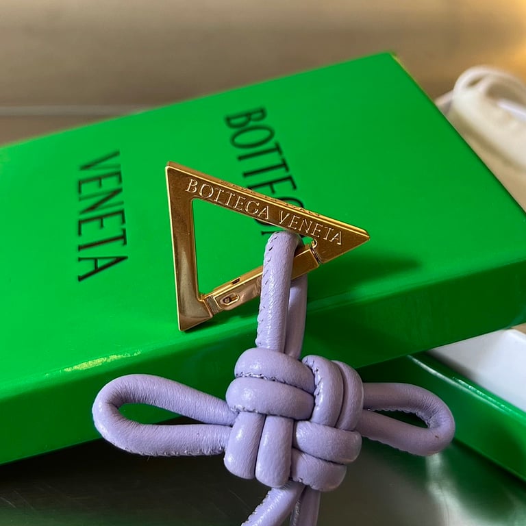 Bottega Veneta Knot Leather Keychain 619100 Purple - 6