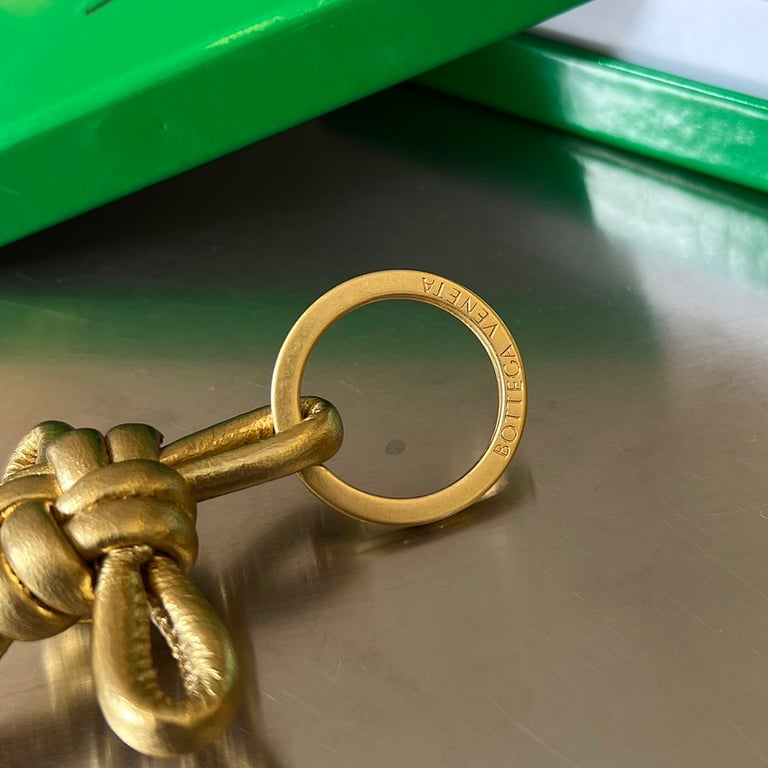 Bottega Veneta 619100 Chinese Knot Keychain Gold - 4