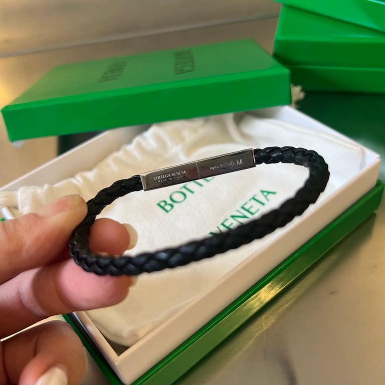 Bottega Veneta Braided Leather Bracelet 732416 - 6